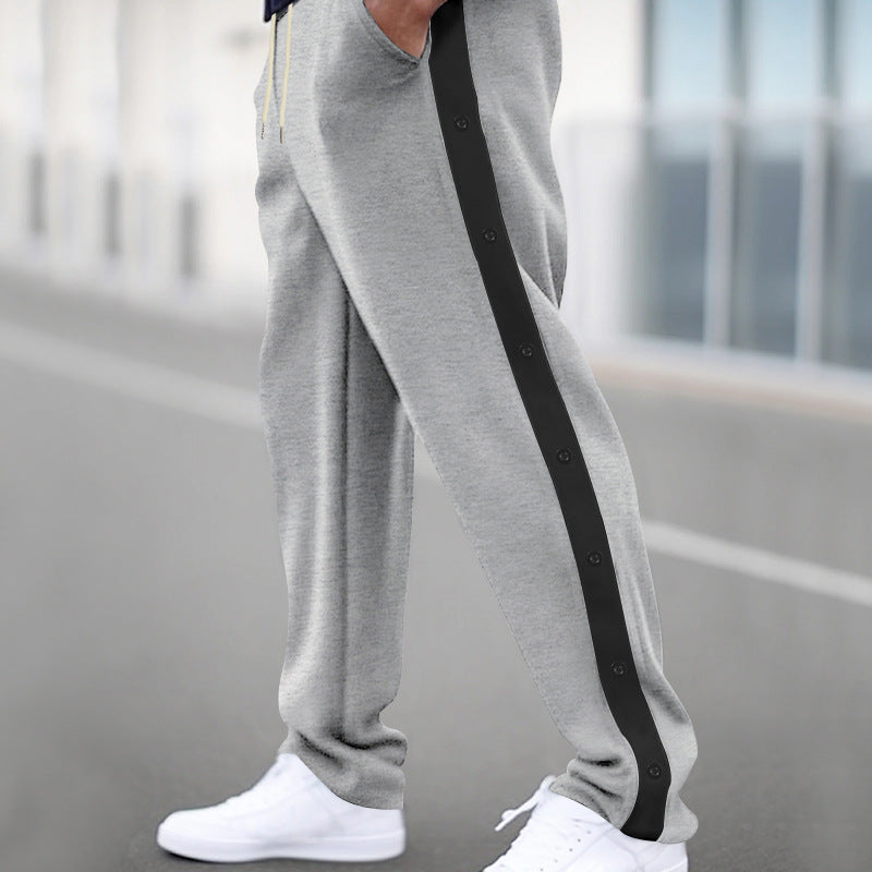 Herren Sportliche Jogginghose mit Druckknopfverschluss und atmungsaktivem Material Drune