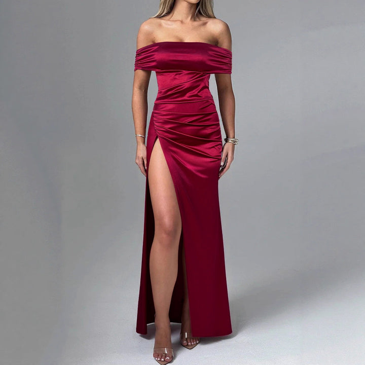 Damen Figurbetontes Asymmetrisches Abendkleid Drune