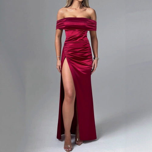 Damen Figurbetontes Asymmetrisches Abendkleid Drune
