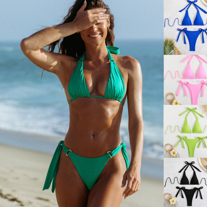 Damen Triangel-Bikini mit verstellbaren Schleifen Drune