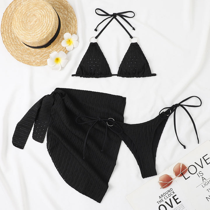 Damen Triangel Bikini-Set mit schickem Wickelrock Drune