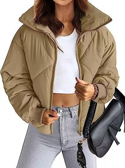 Damen Wärmeisolierte Steppjacke mit hohem Kragen und elastischen Bündchen Drune