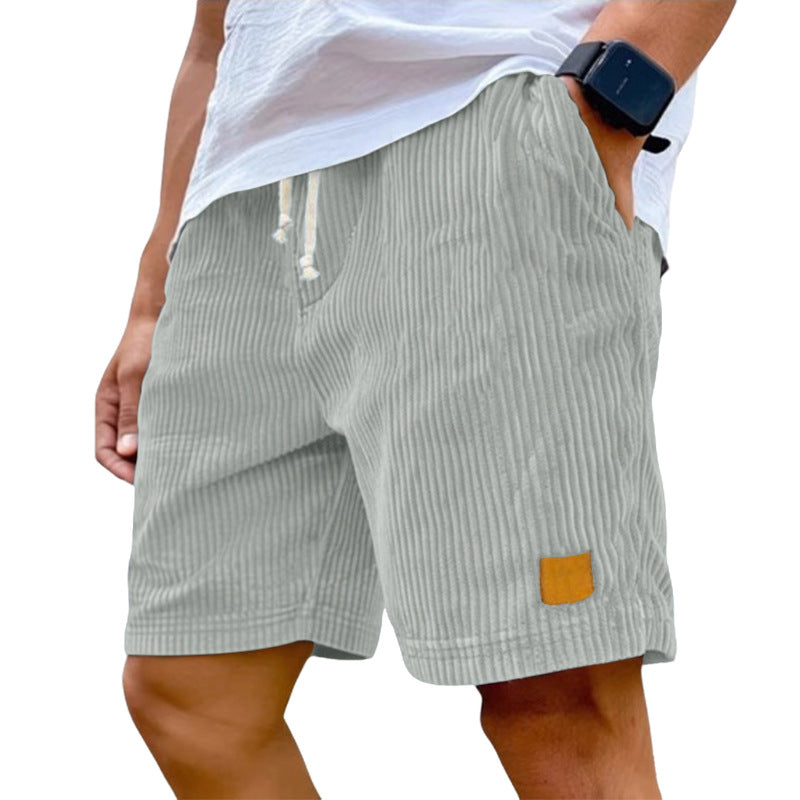 Herren nan Feincord-Shorts mit elastischem Tunnelzugbund, Kordelzug und tiefen Eingrifftaschen Drune