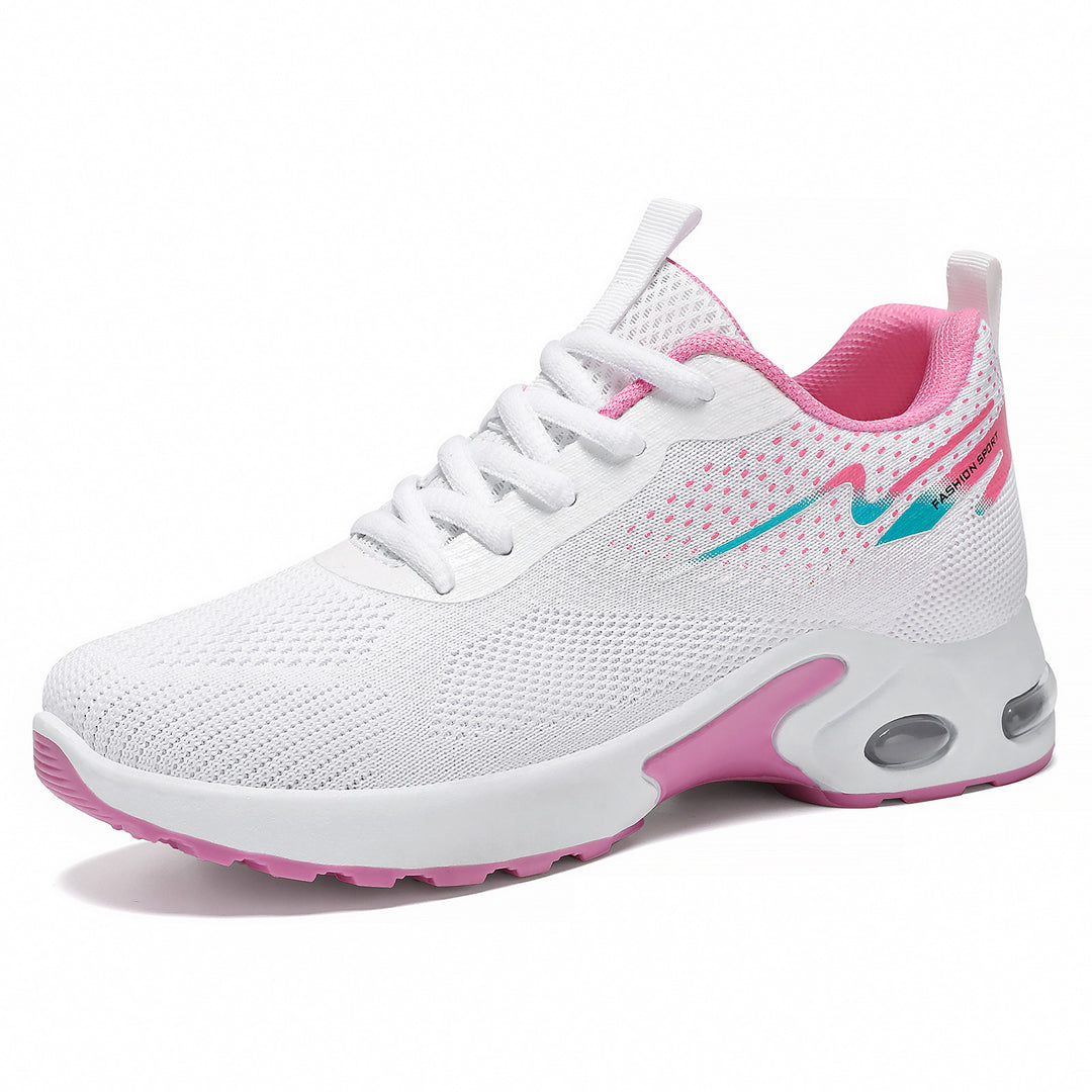 Damen nan sportlicher Mesh-Laufsneaker mit sichtbarer Air-Dämpfung, atmungsaktivem Strickoberteil und ergonomischer Komfortsohle Drune