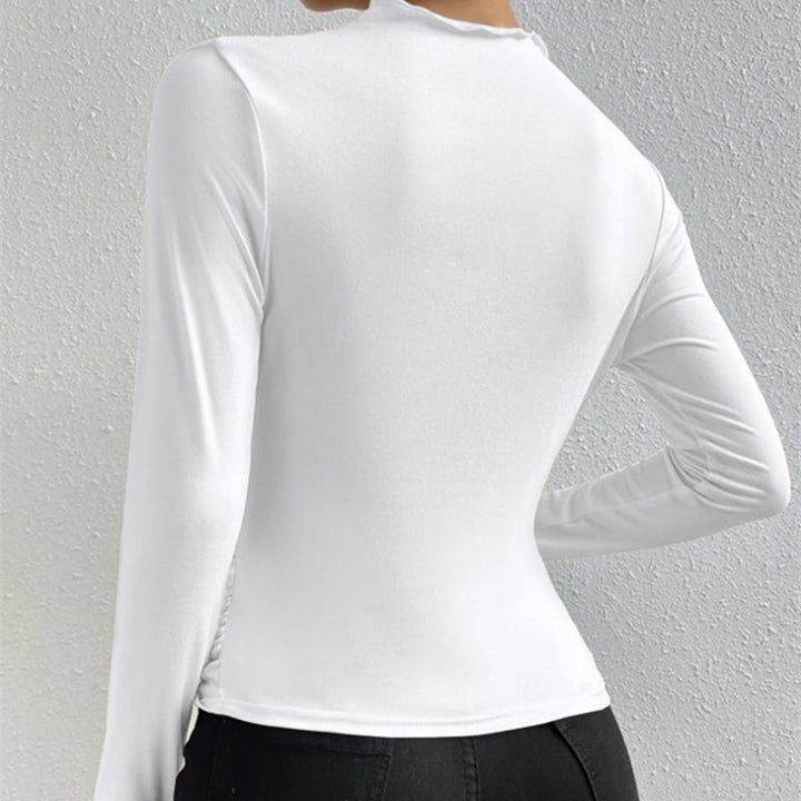 Damen Langarmshirt mit raffiniertem Drapierungsdesign Drune