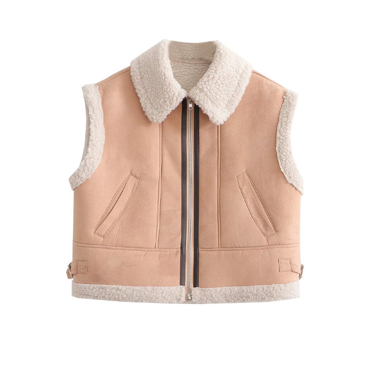 Damen modische Weste mit weichem Fleecefutter und modernem Design Drune