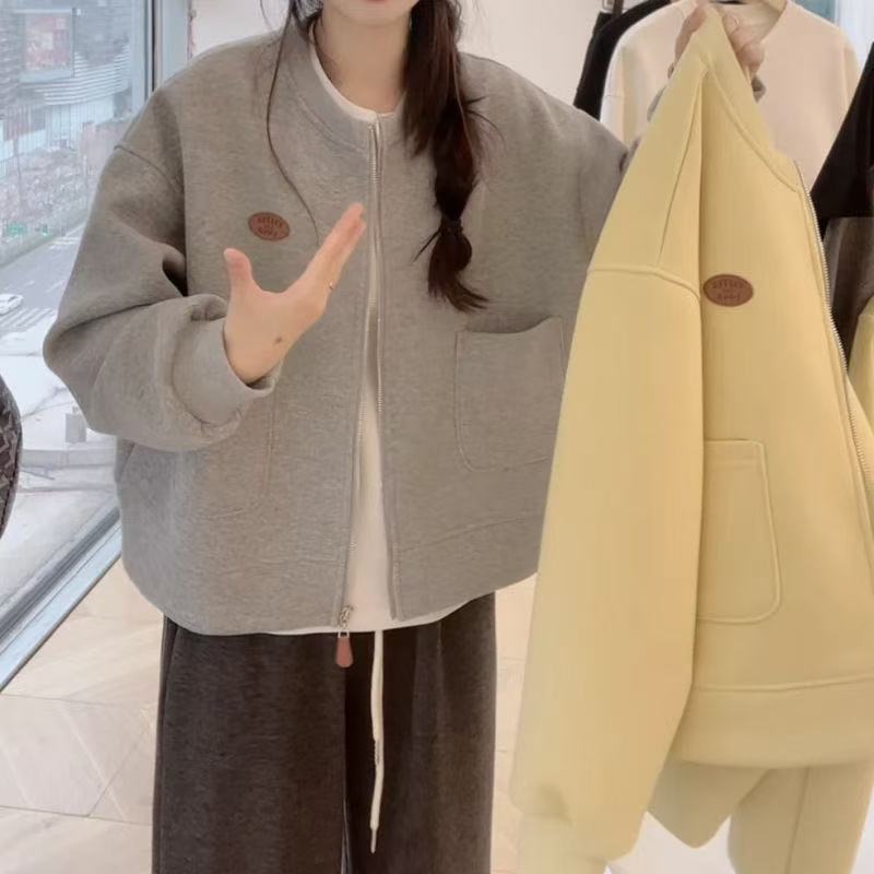 Damen oversized Sweatjacke mit praktischen Taschen und modischem Design Drune