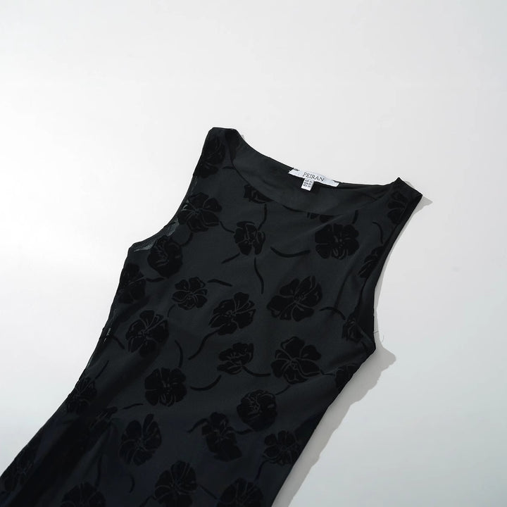 Damen Maxikleid aus luxuriösem, floralem Design Drune