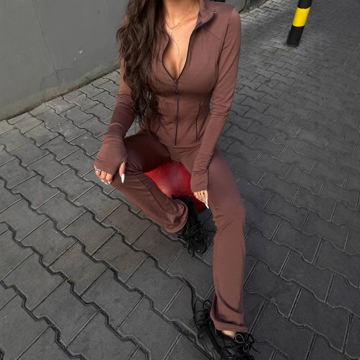 Damen Sportjacke mit hohem Kragen und funktionalen Taschen Drune
