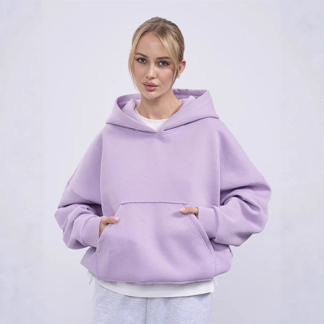 Damen oversized Kapuzenpullover mit seitlichen Taschen und lässigem Schnitt Drune