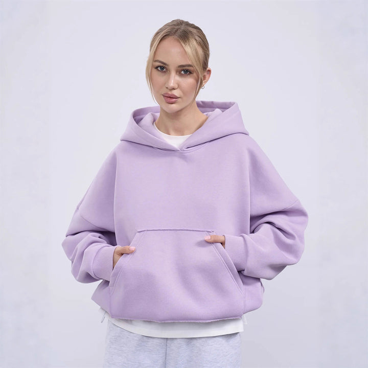 Damen oversized Kapuzenpullover mit seitlichen Taschen und lässigem Schnitt Drune