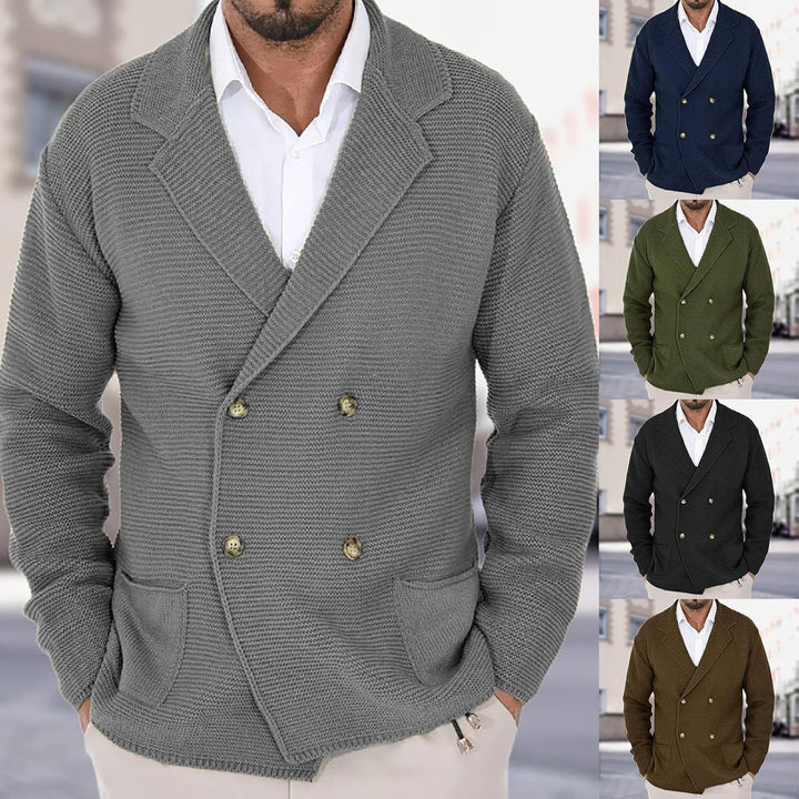 Herren Strickjacke mit doppelter Knopfleiste und modernen Taschen Drune