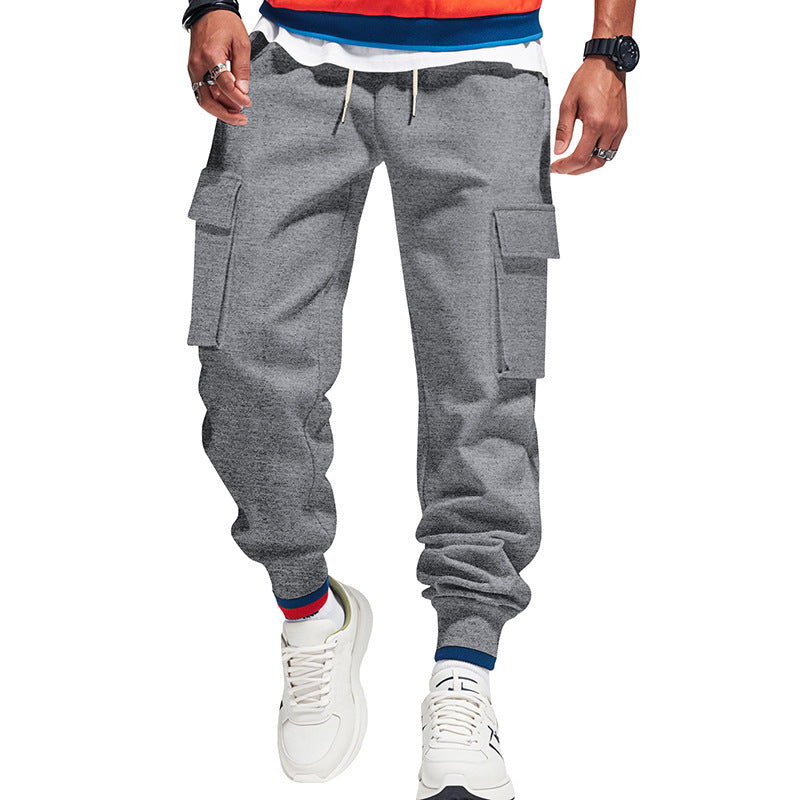 Herren nan Cargo-Jogginghose mit mehrfachen Cargotaschen und elastischem Bund Drune