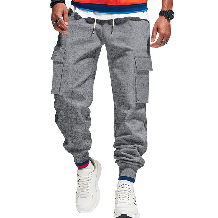 Herren nan Cargo-Jogginghose mit mehrfachen Cargotaschen und elastischem Bund Drune