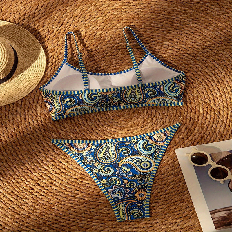Damen Triangel-Bikini mit lebhaftem Paisleymuster Drune