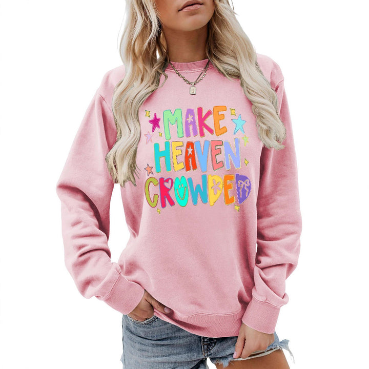 Damen Sweatshirt mit buntem Motiv und verspieltem Schriftzug Drune