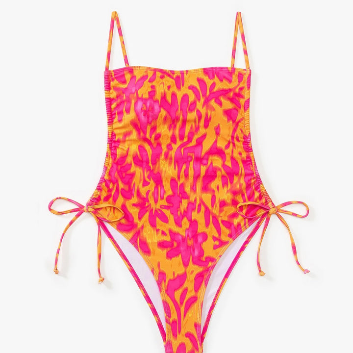 Damen Schwimmanzug mit kreativem floralen Muster und verstellbaren Trägern Drune