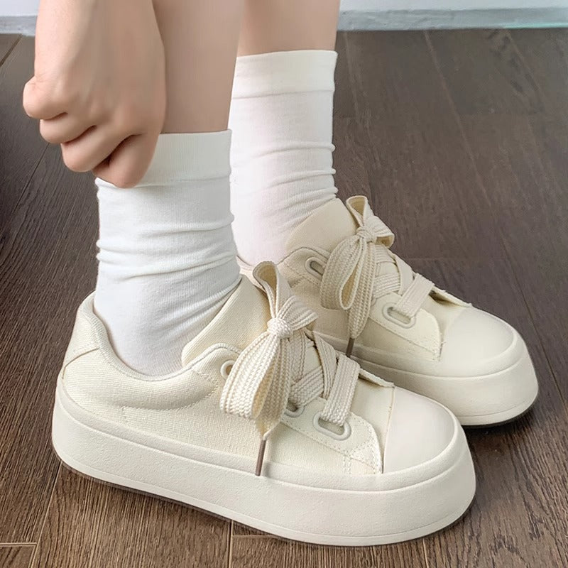 Damen Modische Sneakers mit stylischen Schleifen und gedämpfter Sohle Drune