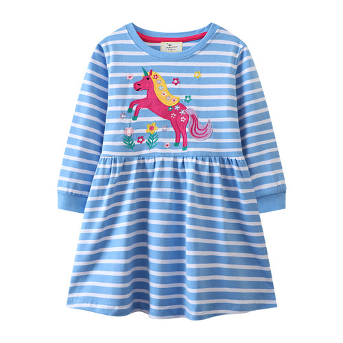Mädchen Freizeitkleid mit süßem Einhorn-Design Drune