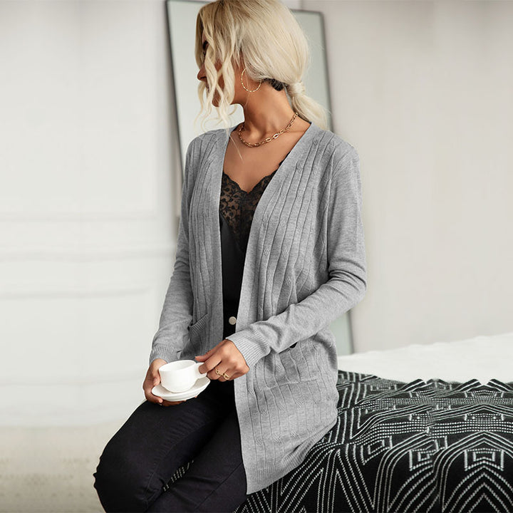 Damen Strickjacke mit praktischem Taschen-Design und strukturierter Oberfläche Drune
