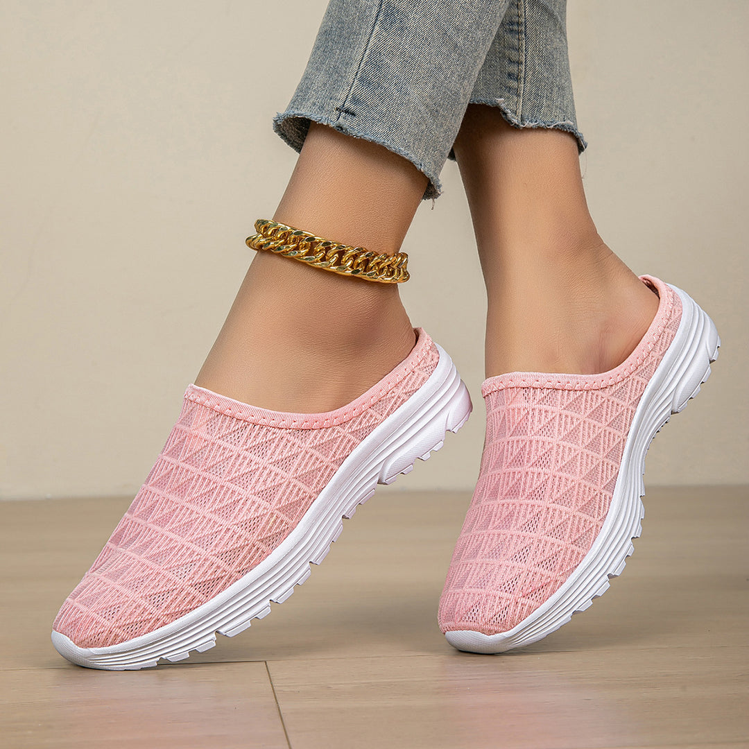 Damen nan atmungsaktiver Netz-Slipper mit Diamantstruktur-Obermaterial und gedämpfter Leichtsohle Drune