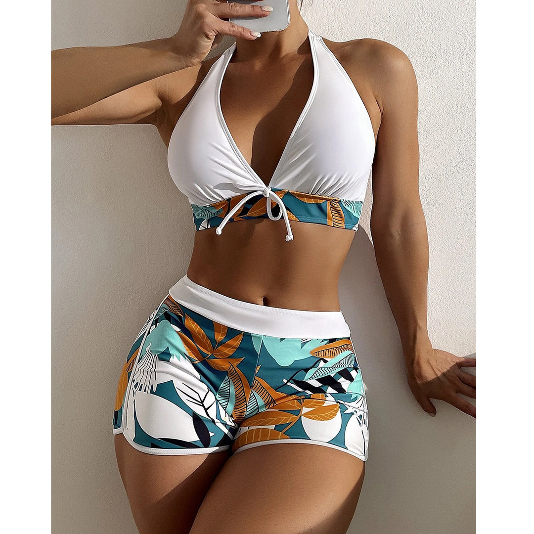 Damen Hochtaillierte Badehose mit Halteroberteil Drune