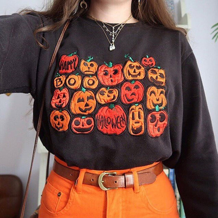 Damen Sweatshirt mit Halloween-Motiv Drune