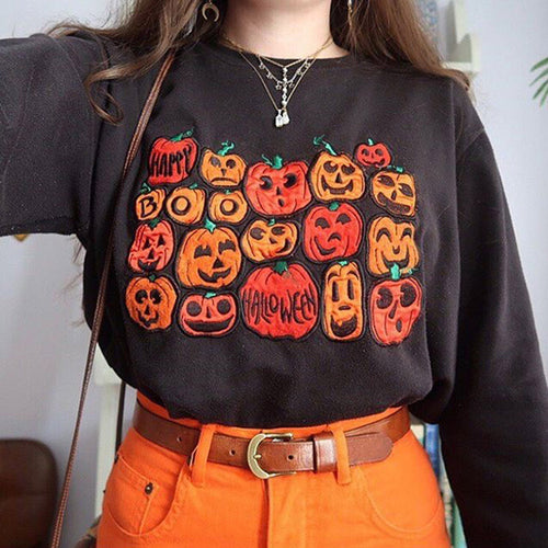 Damen Sweatshirt mit Halloween-Motiv Drune