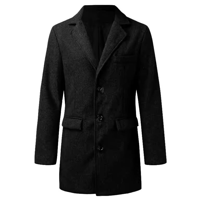 Herren eleganter, klassischer Wollmantel Drune