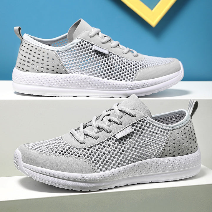 Unisex nan leichter Komfort-Walking-Schuh mit luftigem Wabenmesh, ergonomischer Dämpfungssohle und Zuglasche Drune