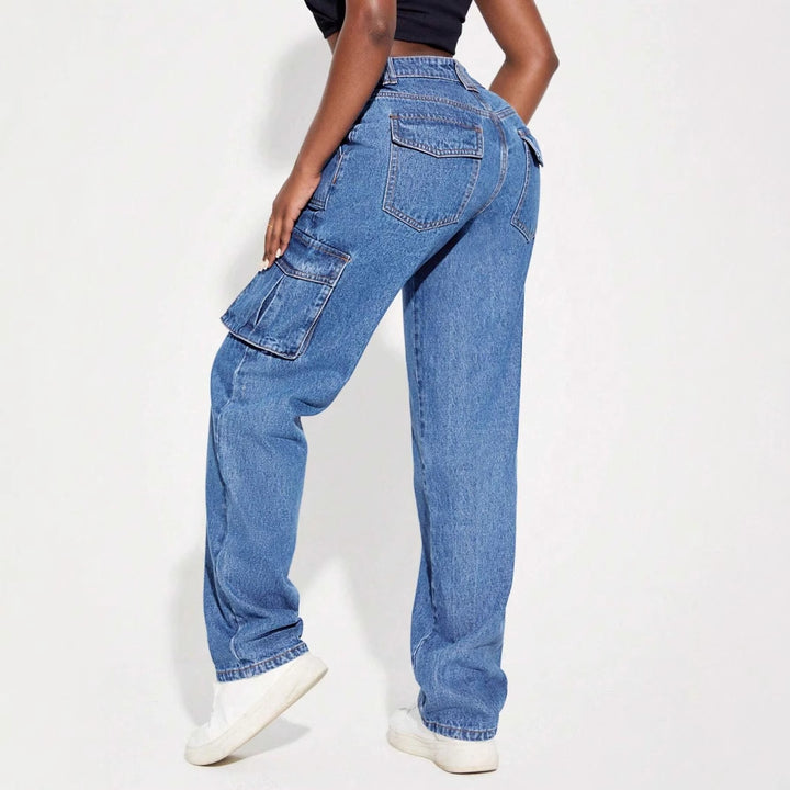 Damen Cargo Jeans mit elastischem Bund und praktischen Seitentaschen Drune