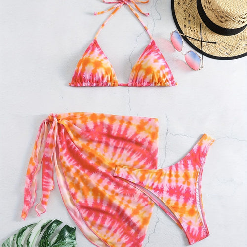Damen Triangel-Bikini Set mit Wickelrock Drune