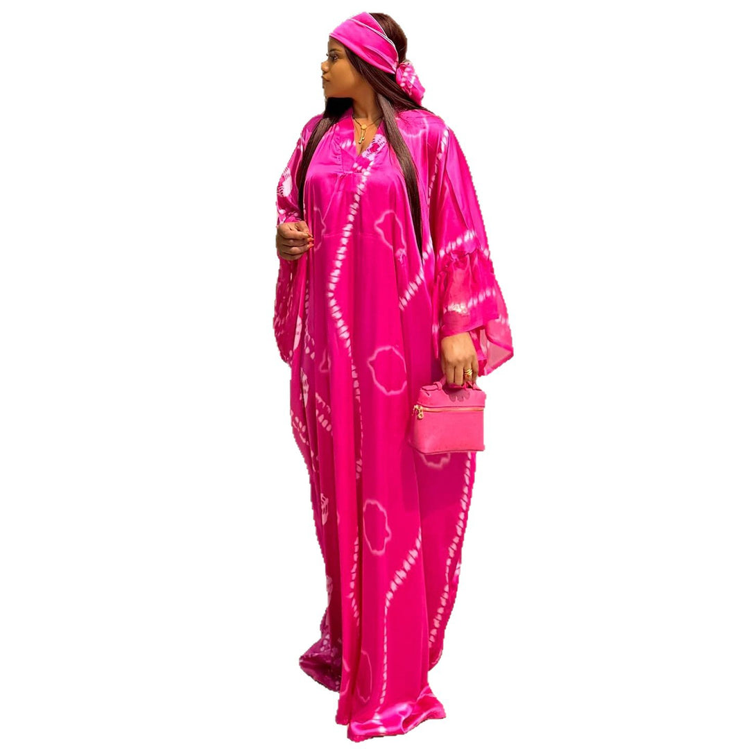 Damen Kaftan mit modischem Batikmuster und weiten Ärmeln Drune