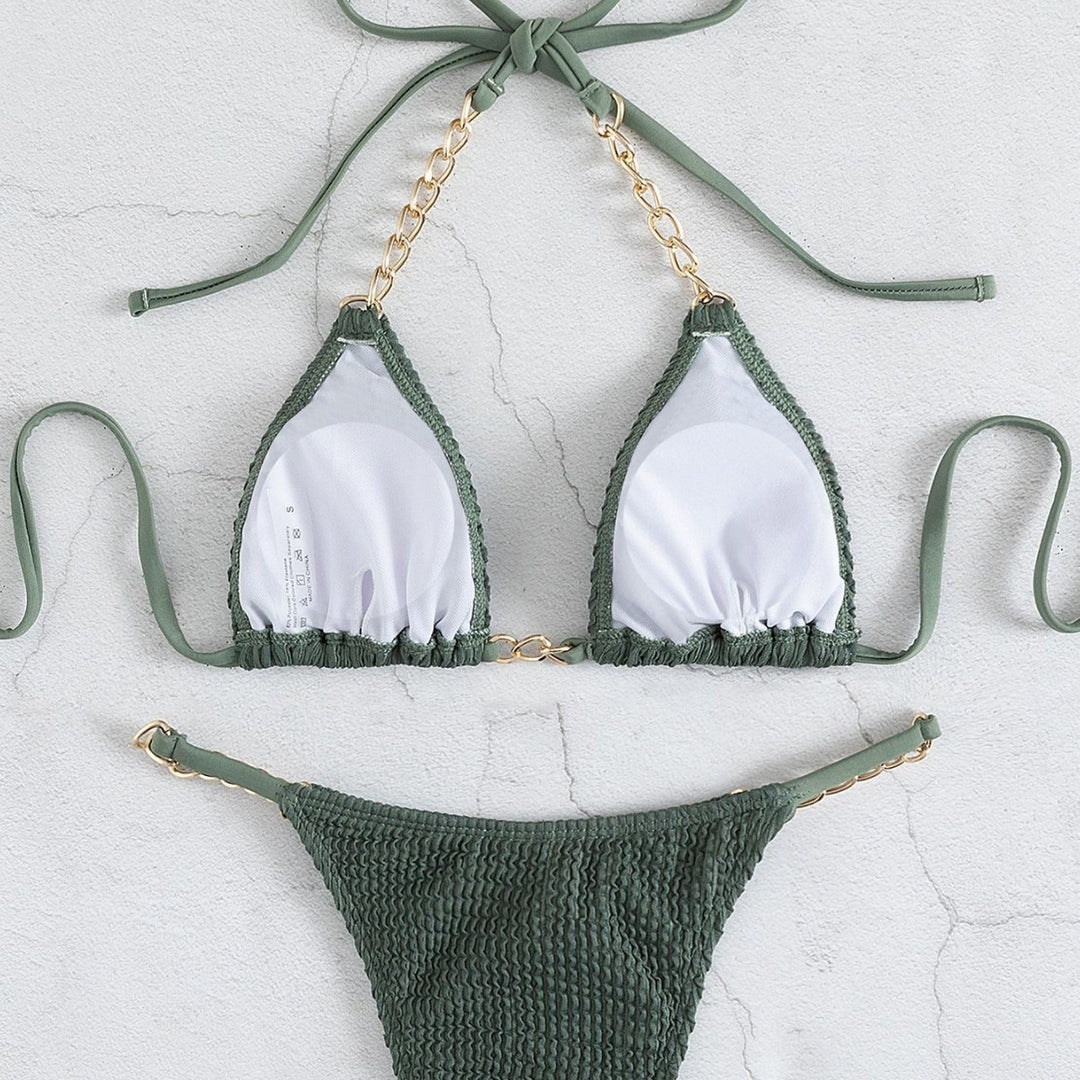 Damen Triangel-Bikini mit eleganten Kettenakzenten Drune
