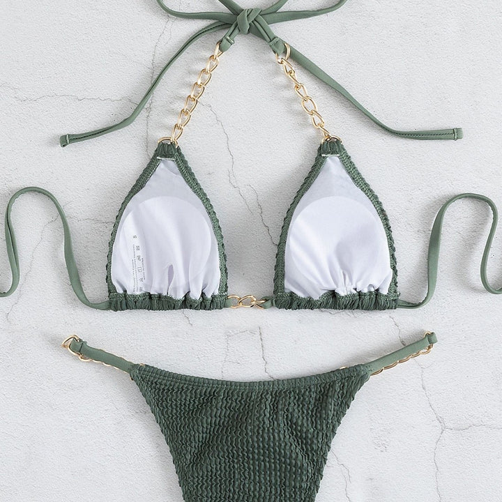 Damen Triangel-Bikini mit eleganten Kettenakzenten Drune