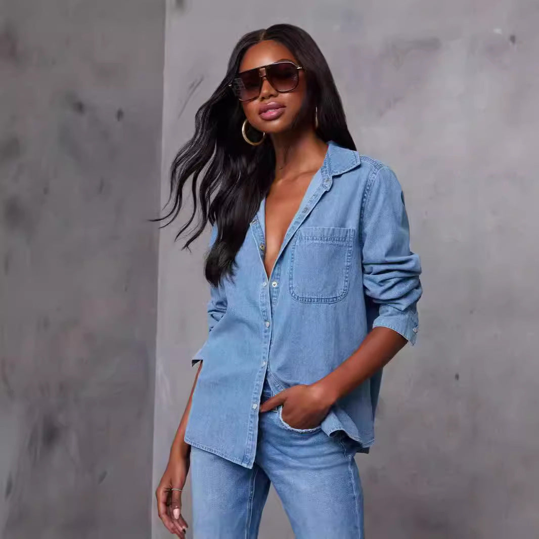 Femme Denim Knopfhemd Drune
