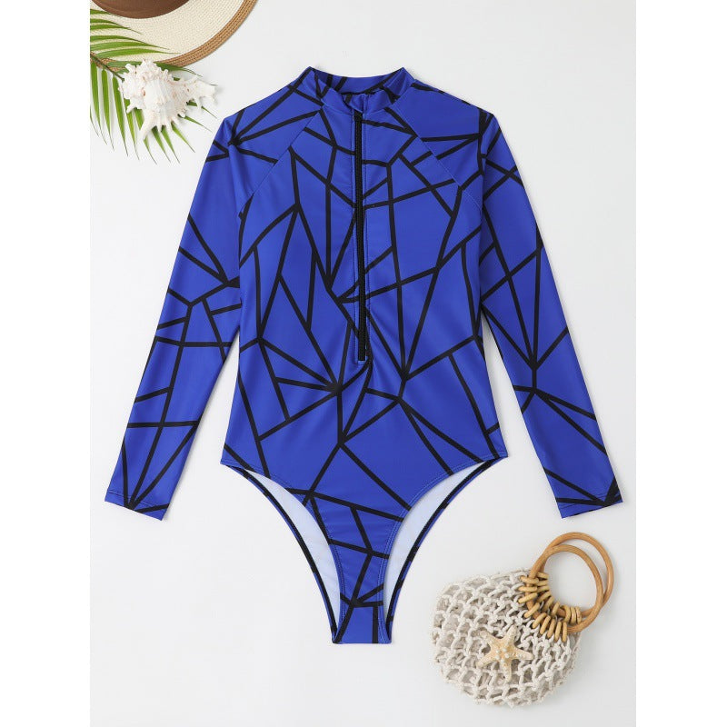 Damen Surfanzug mit geometrischem Design und praktischem Reißverschluss Drune