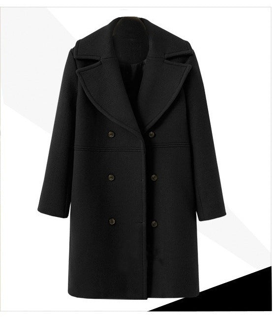 Damen Eleganter Doppelt-knopf Mantel mit modernem Revers Drune