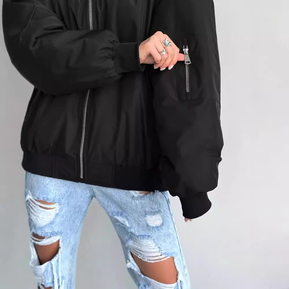 Damen modische Bomberjacke mit praktischen Innentaschen und sportivem Schnitt Drune