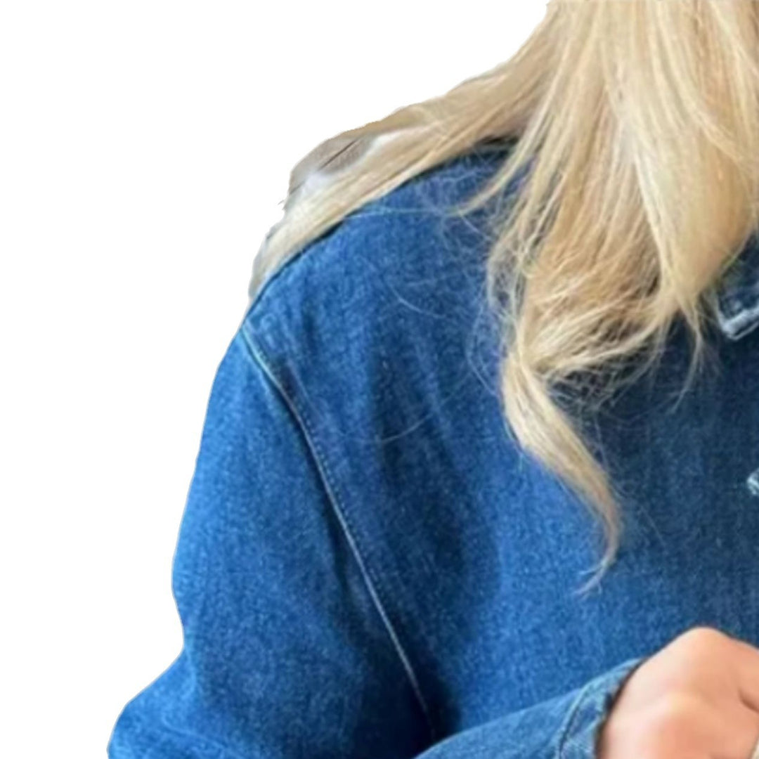 Damen Jeansjacke mit dekorativen Schleifen und praktischen Taschen Drune