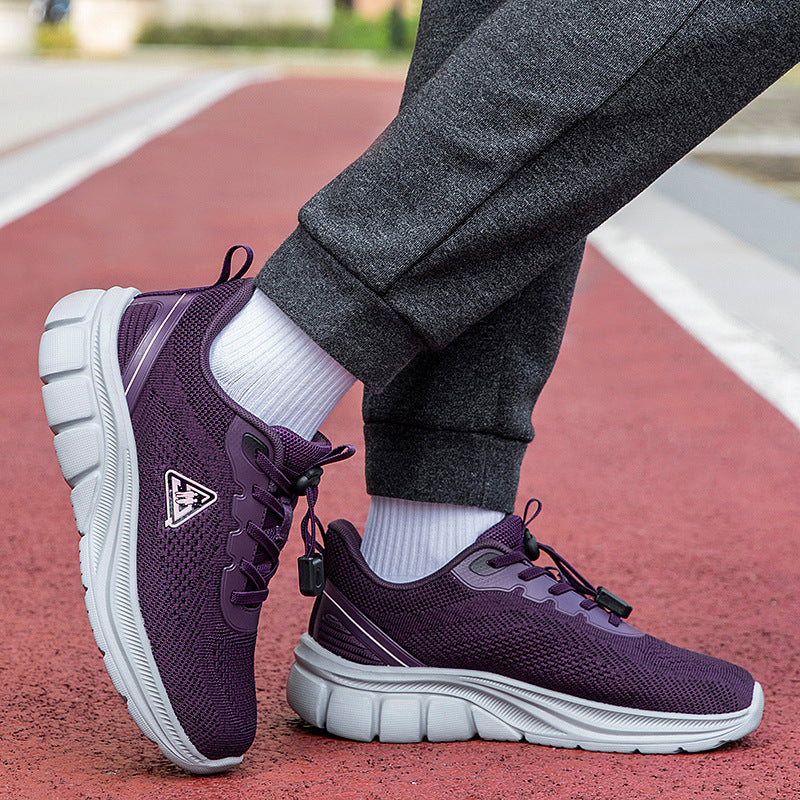 Damen nan leichter atmungsaktiver Strick-Walking-Sneaker mit Schnellzugverschluss und ergonomischer EVA-Dämpfung Drune