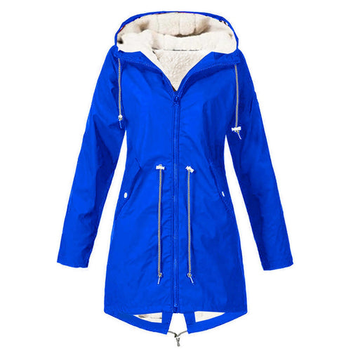 Damen modische Übergangsjacke mit warmem Innenfutter und praktischer Kapuze Drune