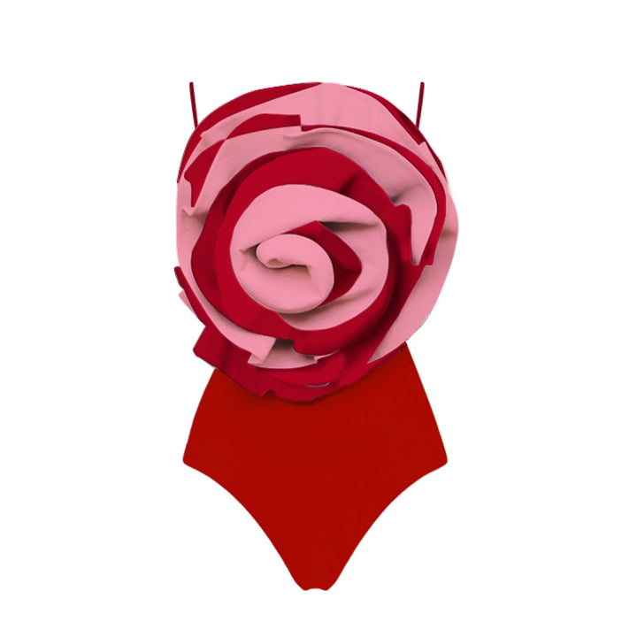 Damen Badeanzug mit dekorativem Rosenmotiv Drune