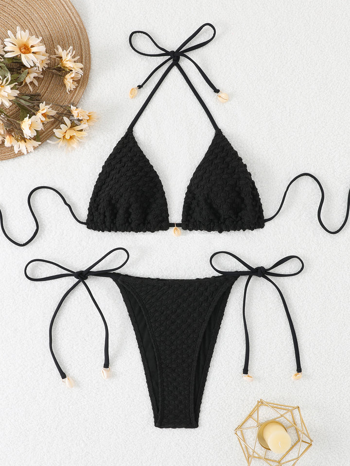 Damen Triangel-Bikini mit handgefertigtem Häkelmuster Drune