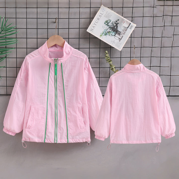 Damen nan leichte Übergangsjacke mit hohem Kragen Kordelzug Elastikbündchen und Reißverschluss Drune