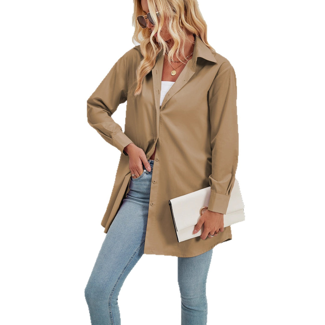 Damen Langarm Blusenhemd mit modernem Schnitt und eleganten Details Drune