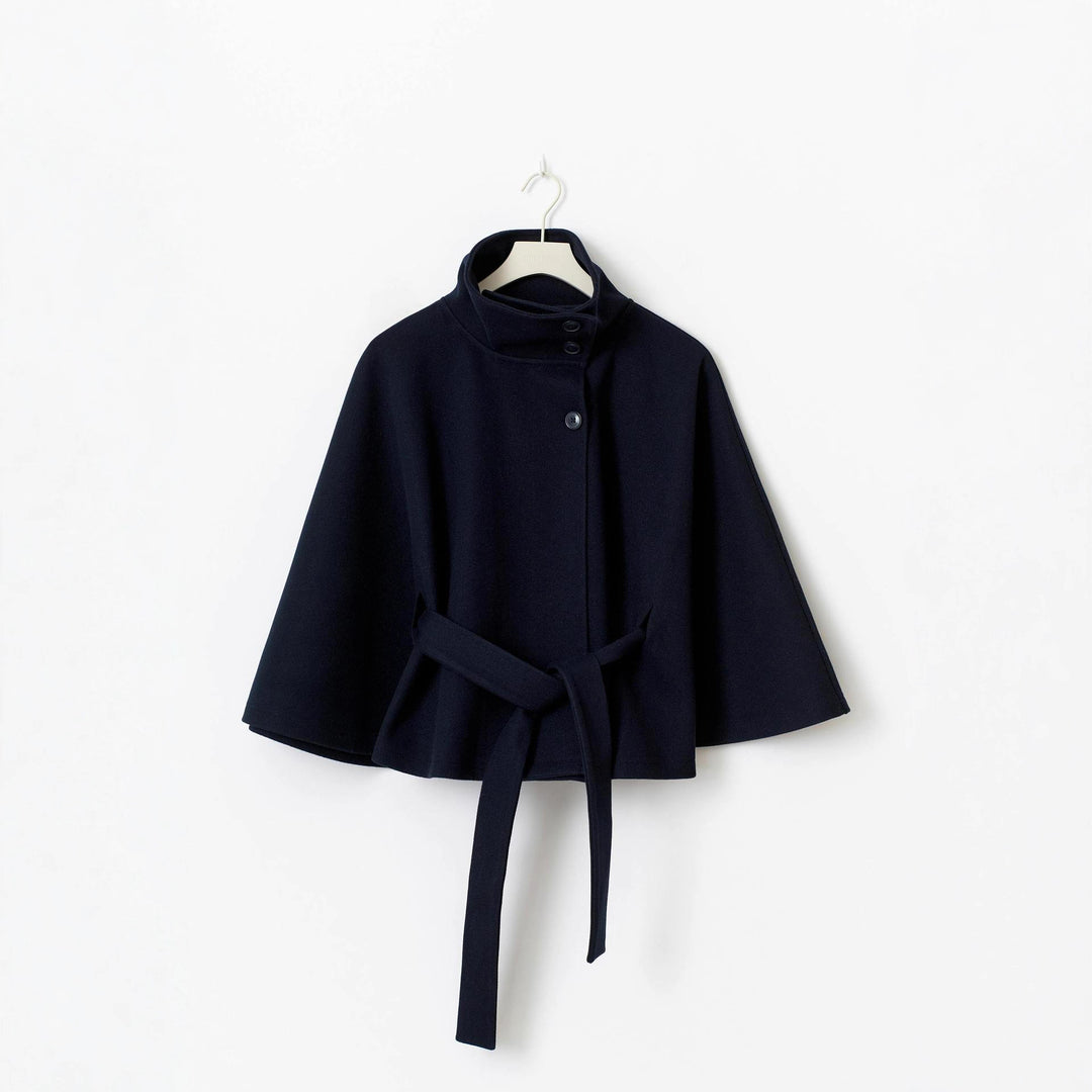 Damen Relaxed Fit Umhangjacke mit Bindegürtel Drune