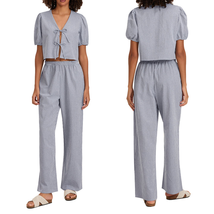 Damen luftiges Sommer-Jumpsuit mit Raffung Drune