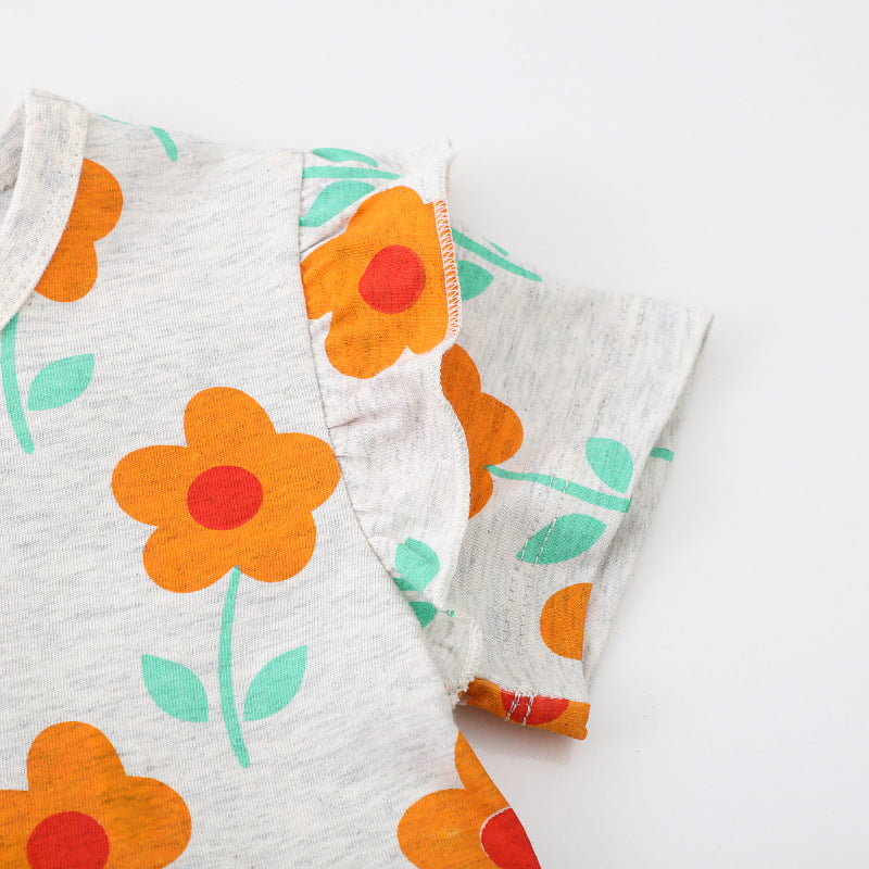Mädchen Sommerkleid mit floralen Mustern Drune