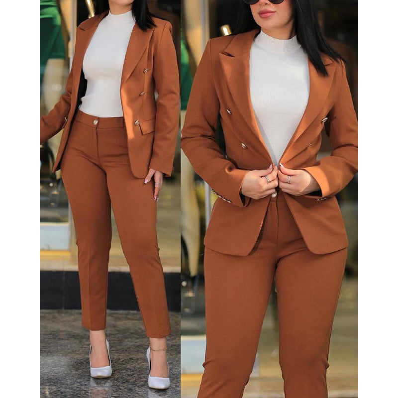 Damen Eleganter und stilvoller Blazer mit passender Hose Drune